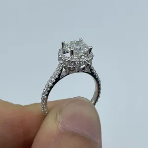 14K White Gold Diamond Engagement Ring