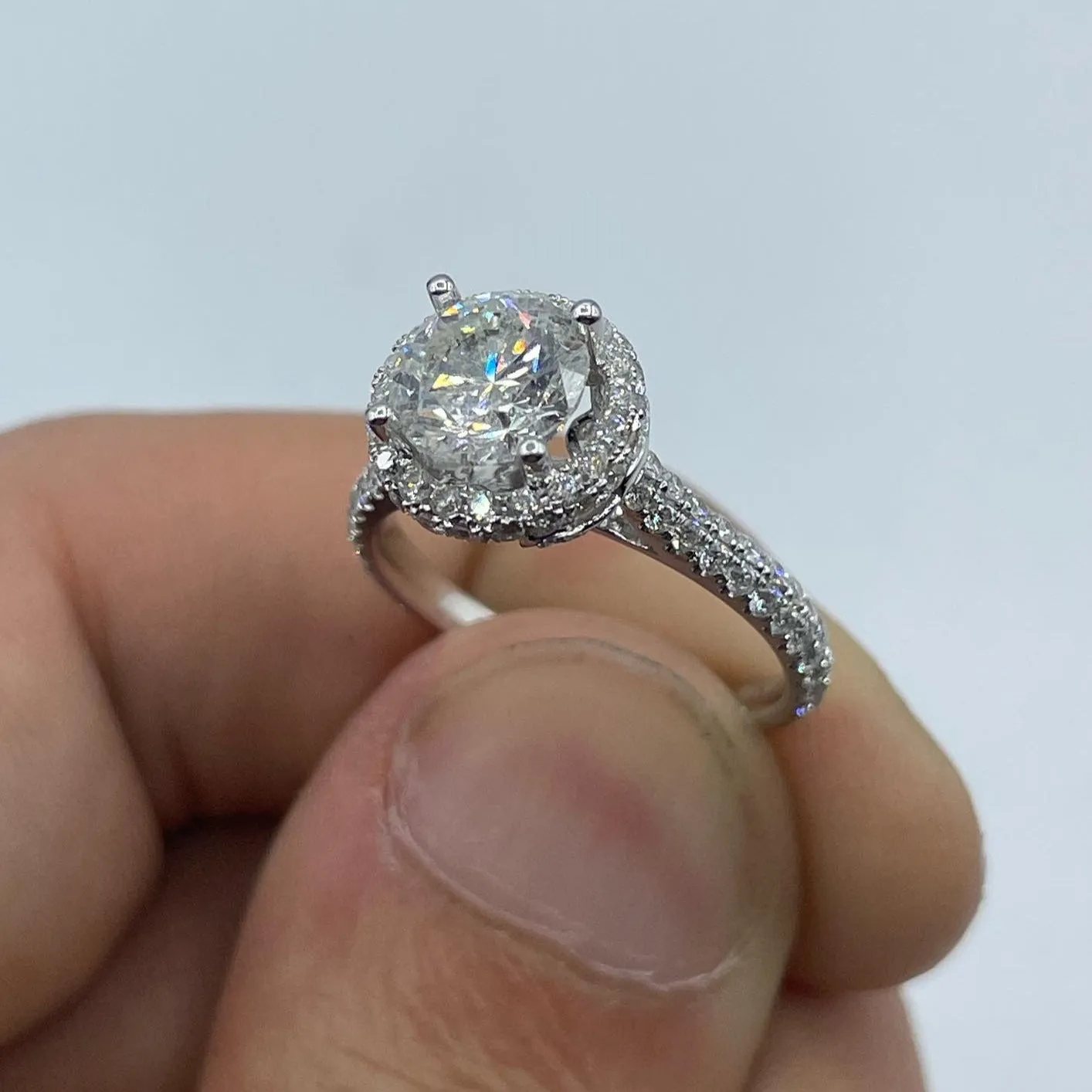14K White Gold Diamond Engagement Ring