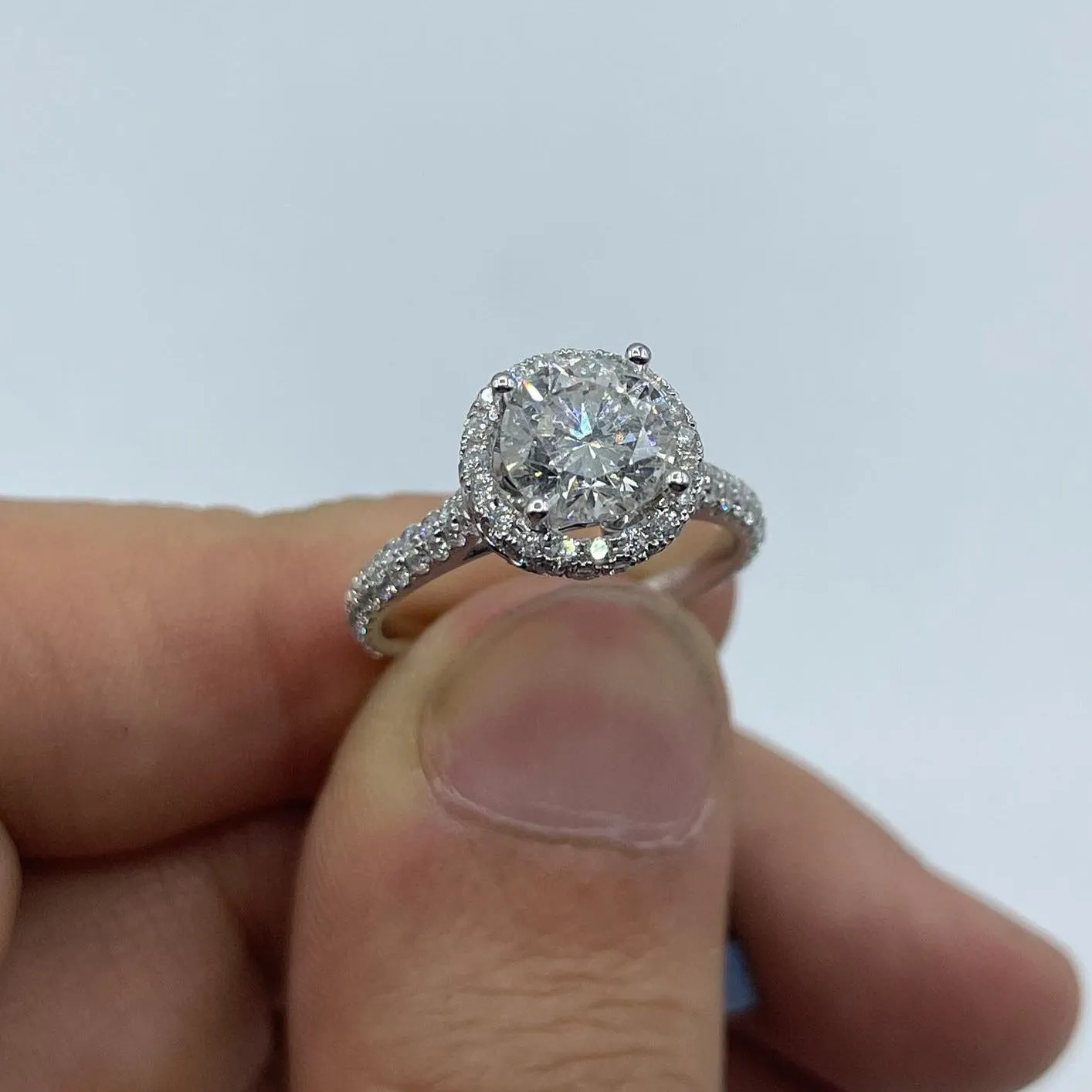 14K White Gold Diamond Engagement Ring