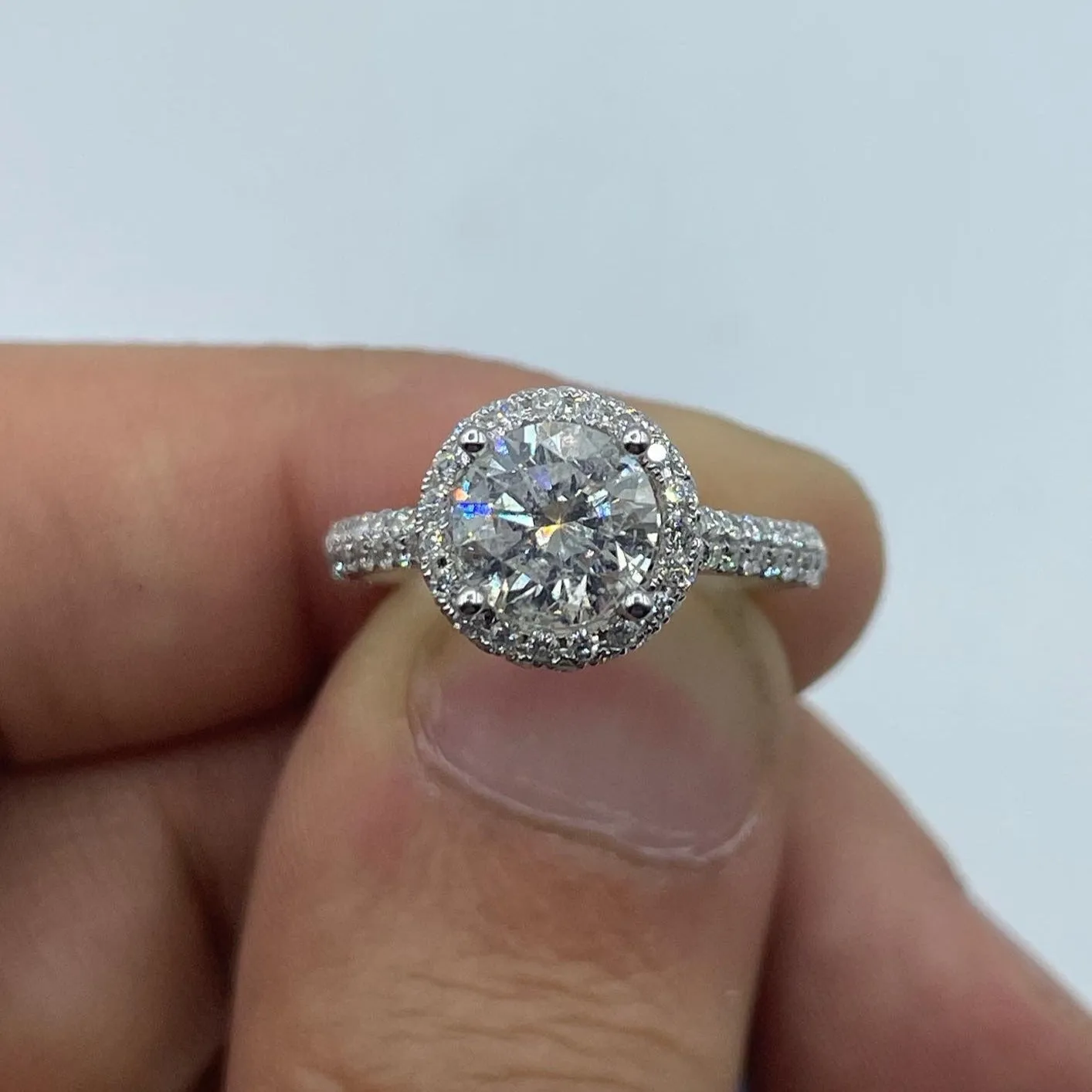 14K White Gold Diamond Engagement Ring