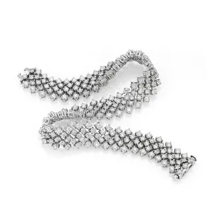 14k White Gold Diamond Mesh Bracelet