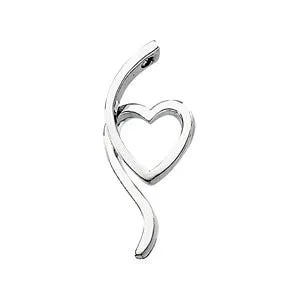 14k White Gold Heart Pendant