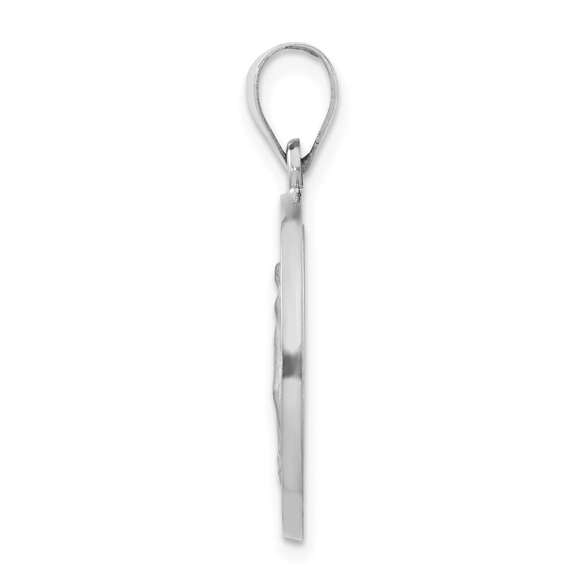 14k White Gold Miraculous Medal Pendant