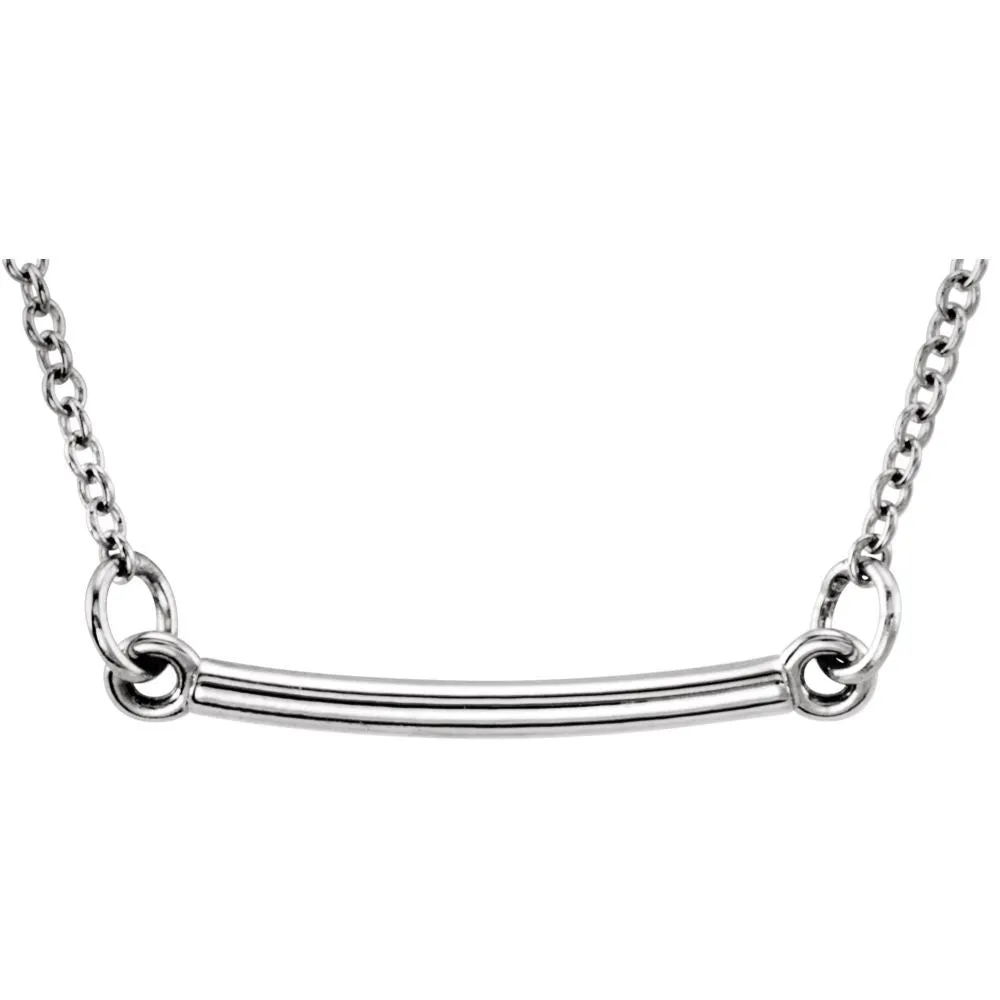 14k White Gold Tiny Posh Bar 16-18" Necklace