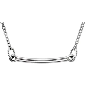 14k White Gold Tiny Posh Bar 16-18" Necklace