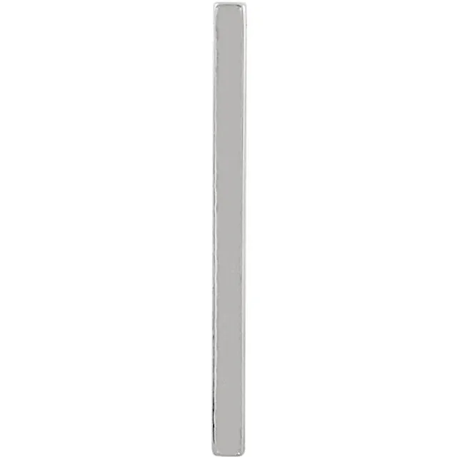 14k White Gold Vertical Bar Pendant