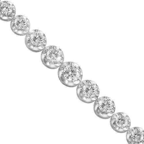 14K White Solid Gold Womens Diamond Bracelet  3.75 Ctw