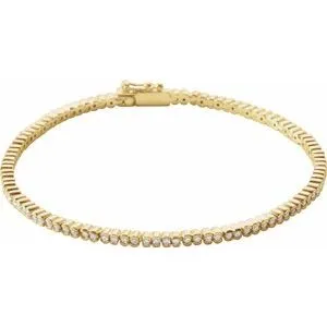14K Yellow 1 CTW Diamond Line 7" Bracelet