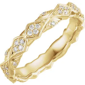 14K Yellow 1/3 CTW Diamond Sculptural-Inspired Eternity Band Size 8