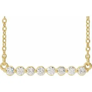 14K Yellow 1/4 CTW Lab-Grown Diamond Bar 18" Necklace