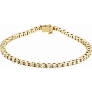 14K Yellow 2 1/8 CTW Natural Diamond Line 7" Bracelet