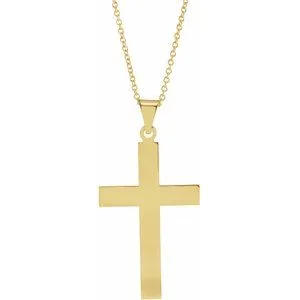 14K Yellow 28 x 18 mm Cross 18" Necklace