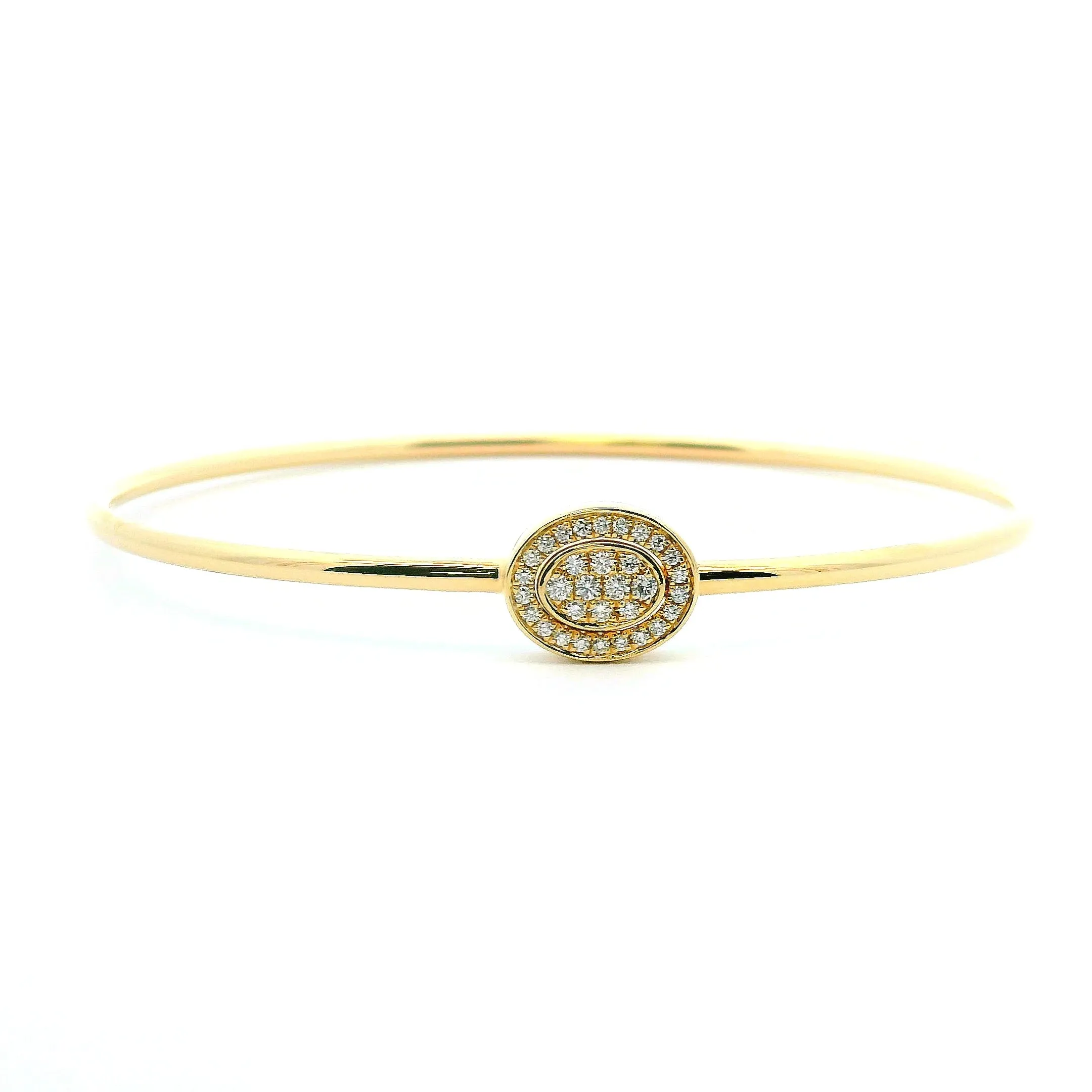 14K Yellow Gold 0.20cttw. Diamond Flexible Bangle Bracelet