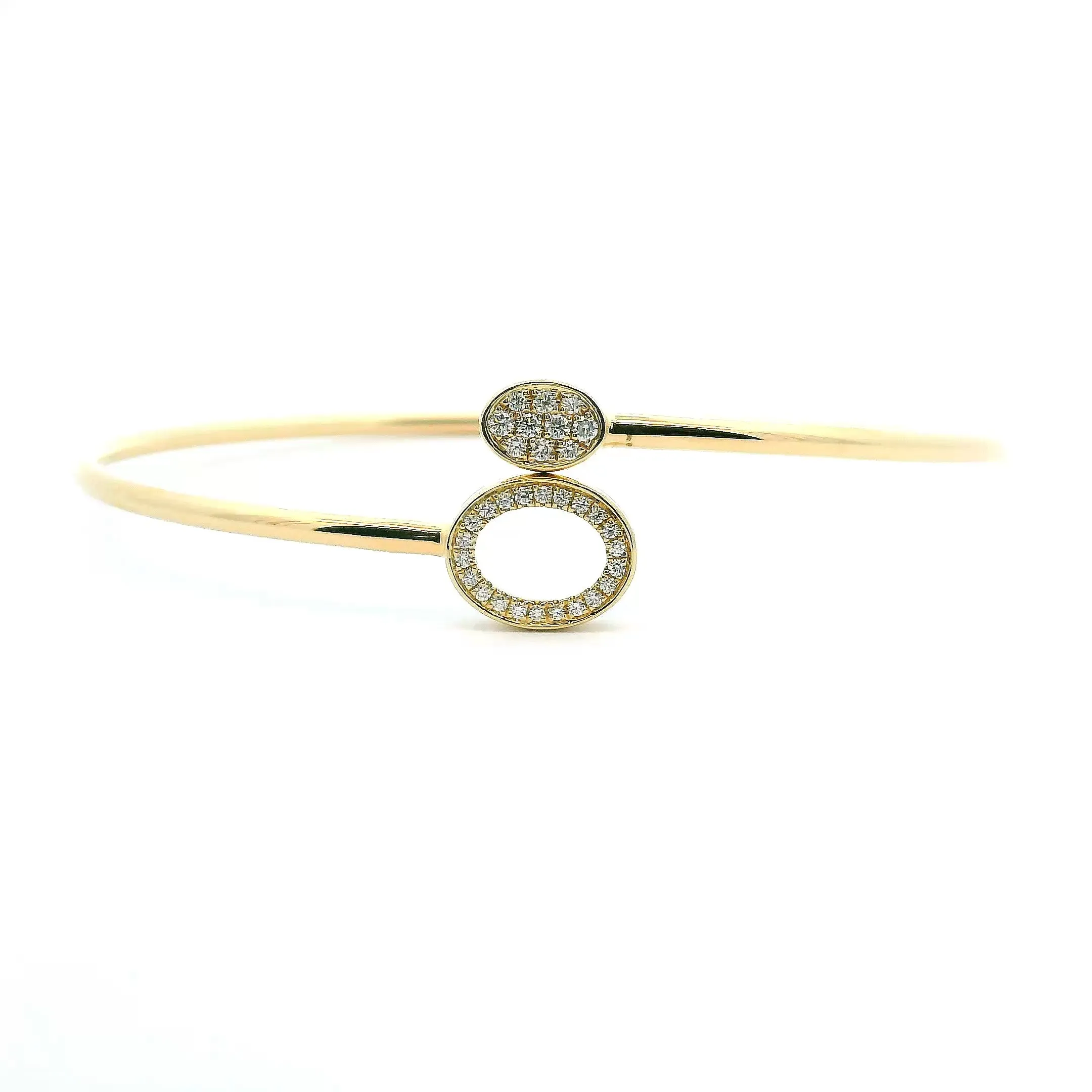 14K Yellow Gold 0.20cttw. Diamond Flexible Bangle Bracelet