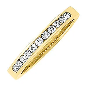 14k Yellow Gold 1/5 CTW Diamond Anniversary Band , Size 6