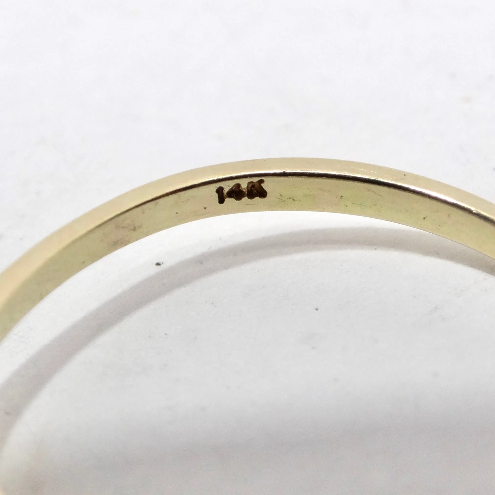 14K Yellow Gold 1980s Cubic Zirconia Engagement Ring