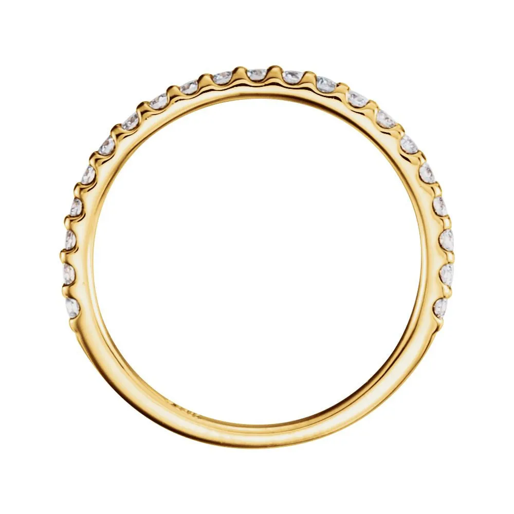 14k Yellow Gold 3/8 CTW Diamond Band, Size 7