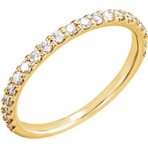 14k Yellow Gold 3/8 CTW Diamond Band, Size 7
