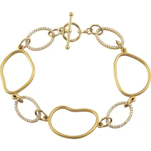 14k Yellow Gold 5/8 CTW Diamond Open Silhouette Bracelet