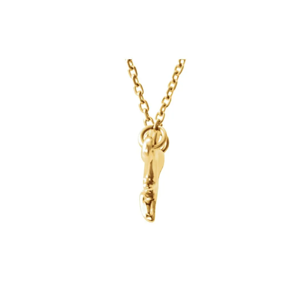 14k Yellow Gold Branch Bar 16-18" Necklace