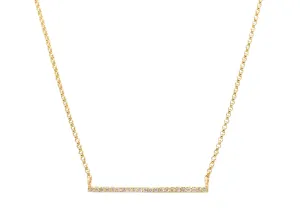 14k Yellow Gold Diamond Bar Necklace