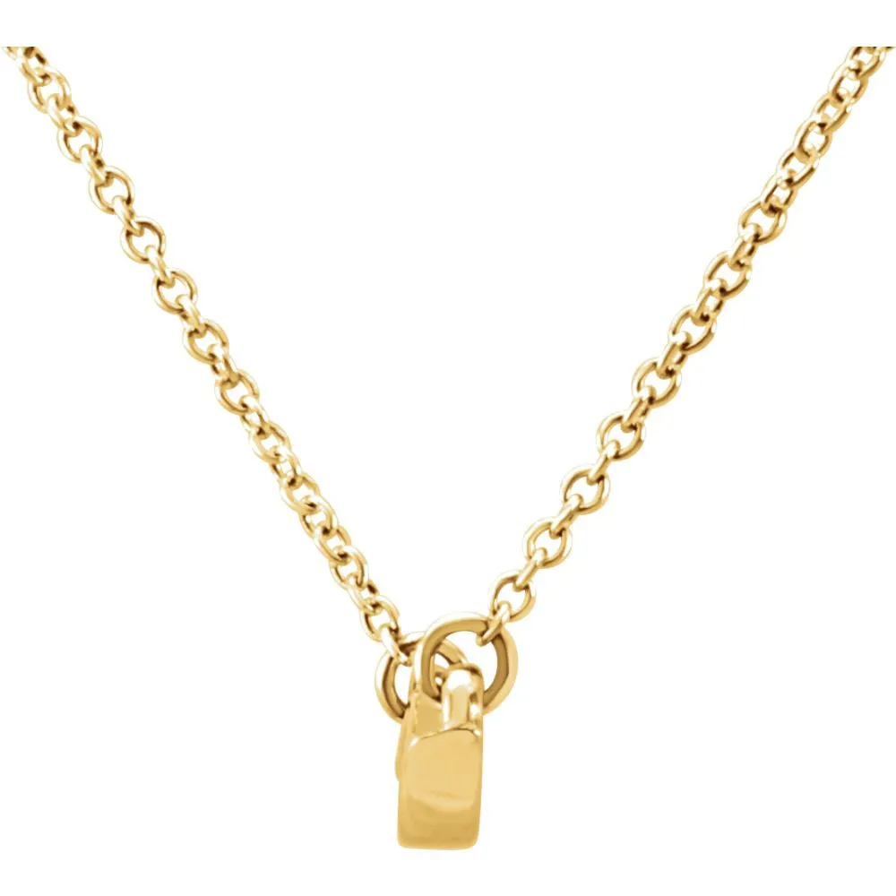 14k Yellow Gold Freeform Bar 17.44" Necklace