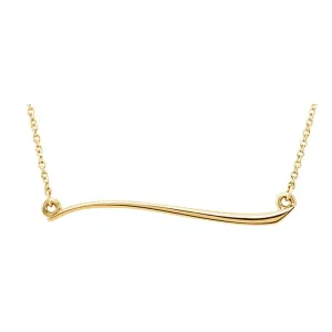 14k Yellow Gold Freeform Bar 17.44" Necklace