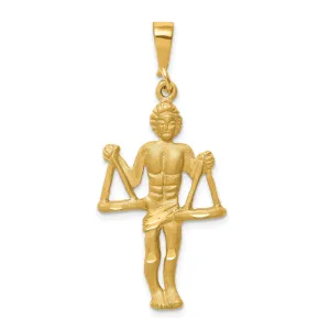 14k Yellow Gold Libra Zodiac Charm Pendant