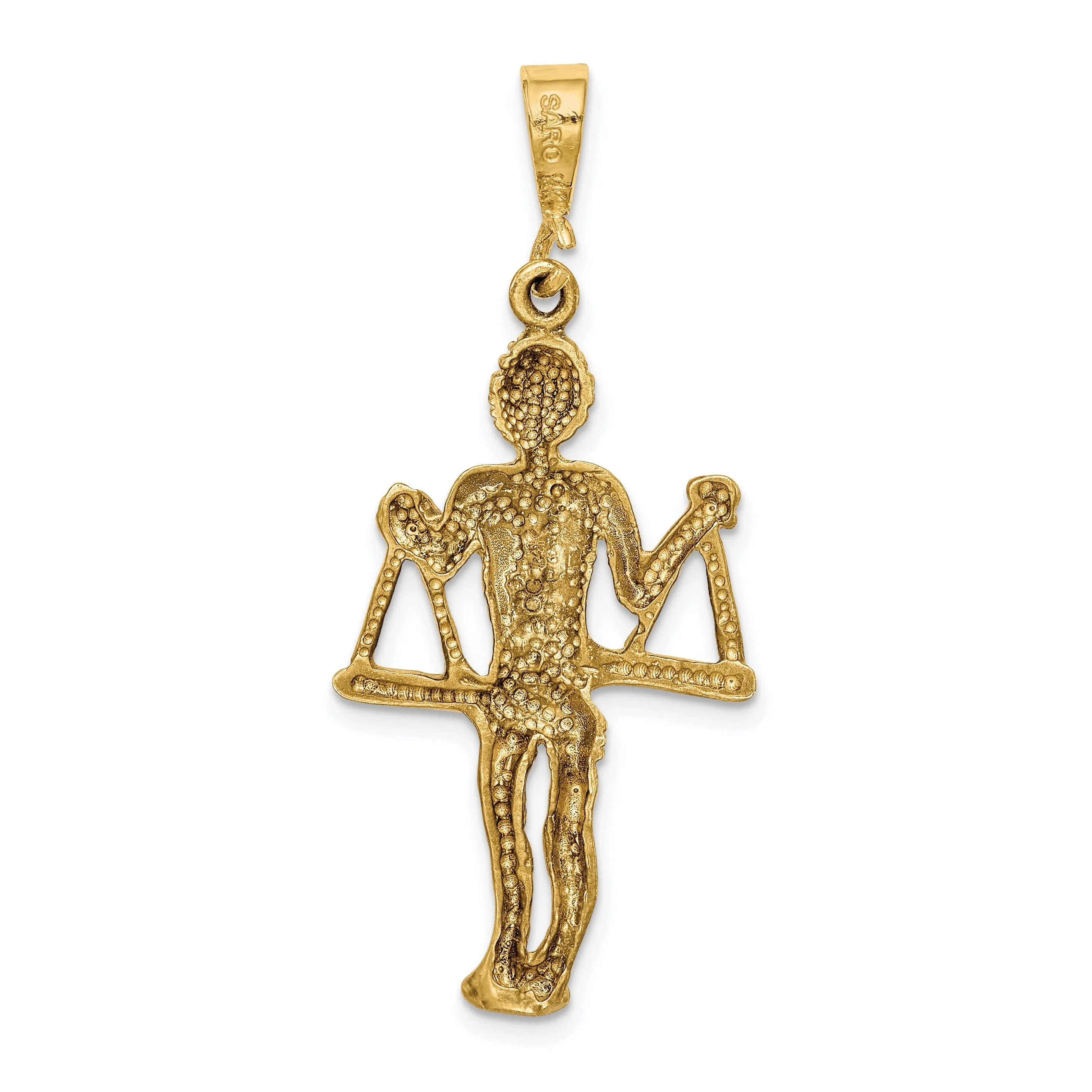 14k Yellow Gold Libra Zodiac Charm Pendant
