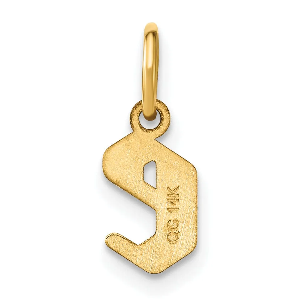 14K Yellow Gold Lower Case Letter E Initial Charm Pendant