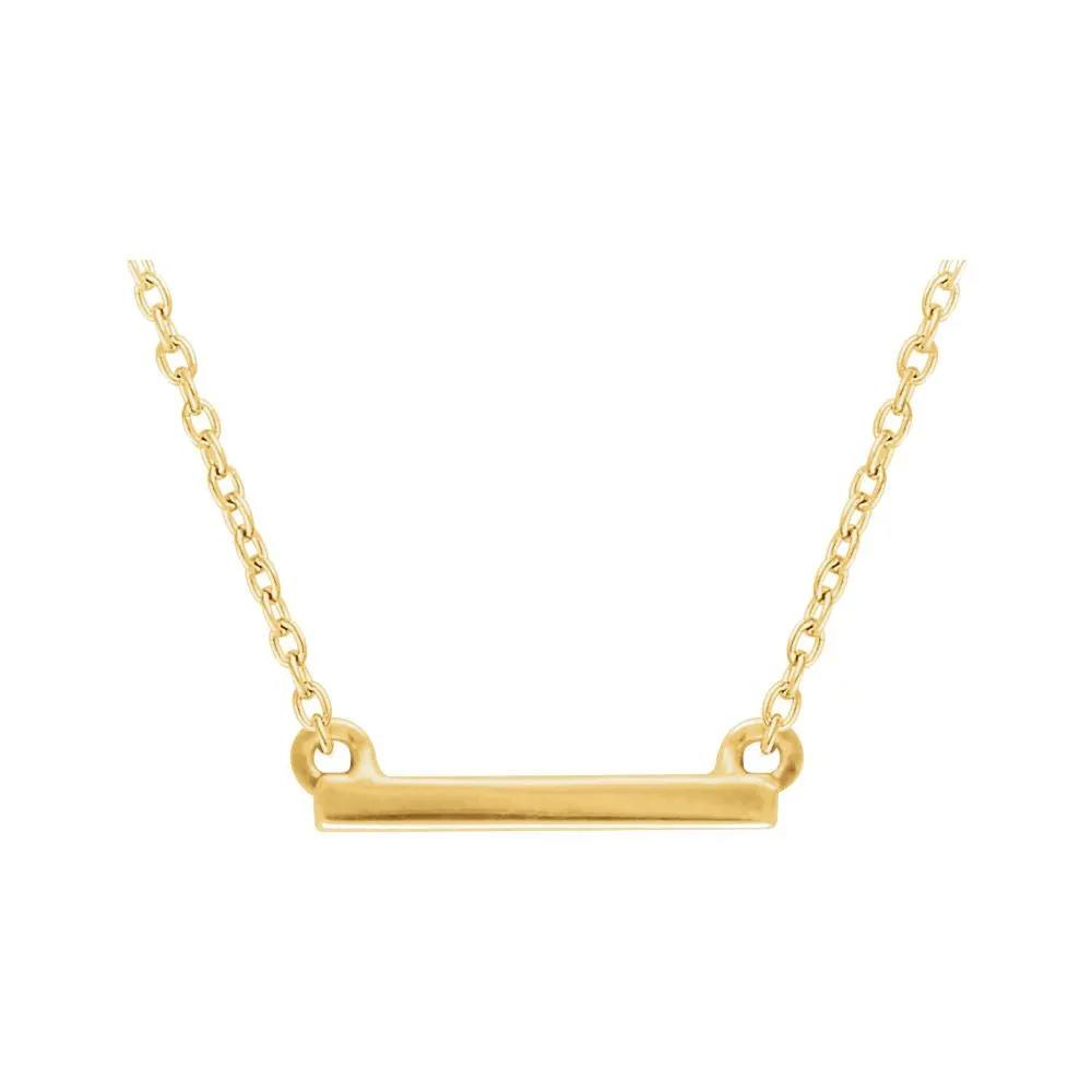 14k Yellow Gold Petite Bar 16-18" Necklace