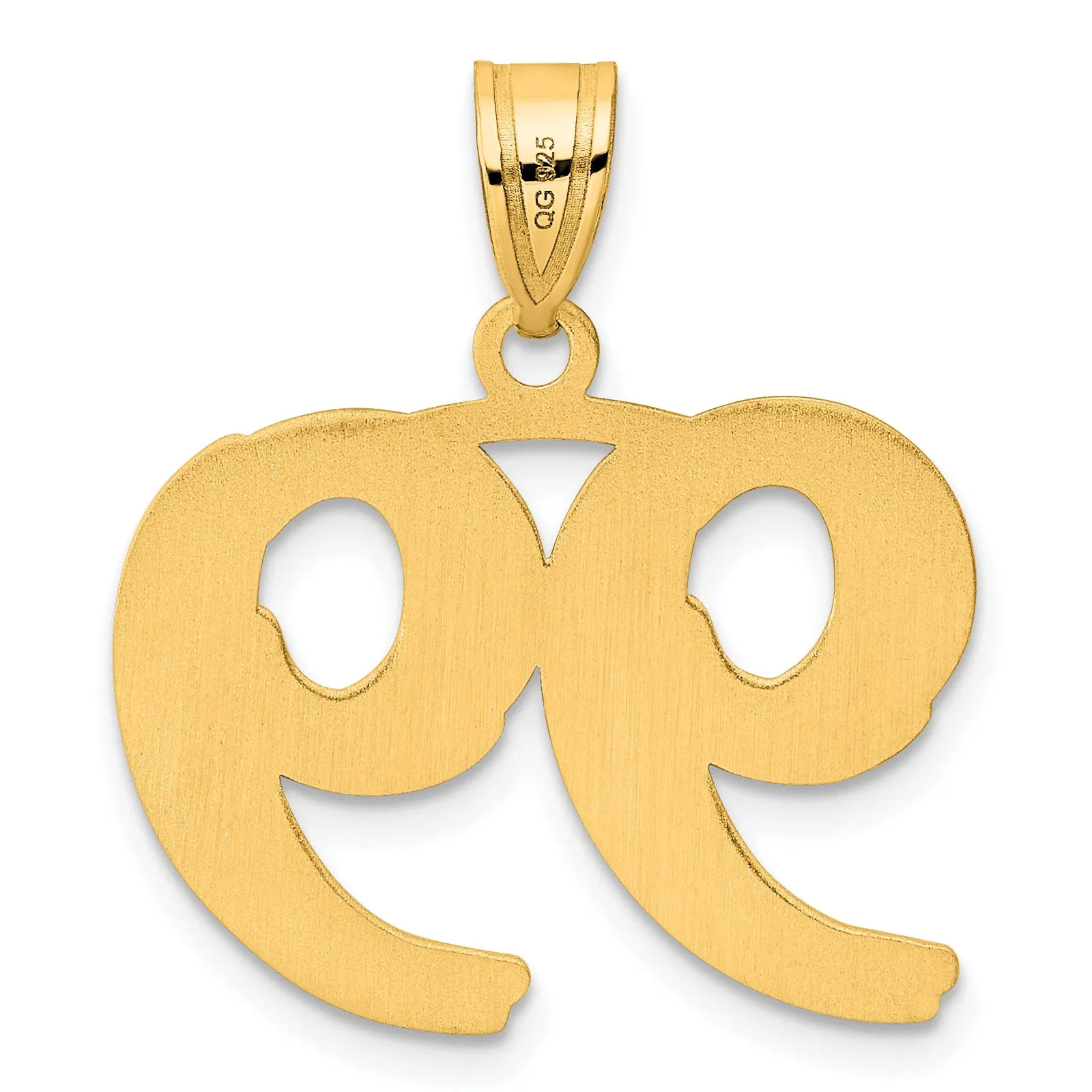 14k Yellow Gold Polished Etched Number 99 Pendant