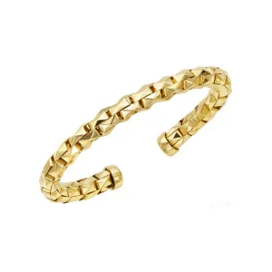 14K Yellow Gold Pyramid Polished Cuff Bangle BG8227