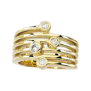 14k Yellow Gold Right Hand Ring, Size 6