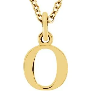 14K Yellow Lowercase Initial o 16" Necklace