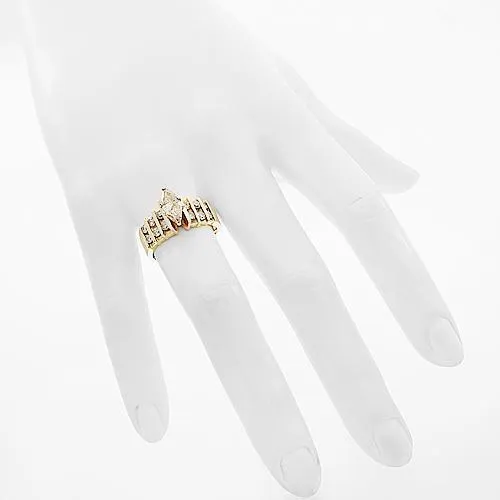 14K Yellow Solid Gold Beautiful Diamond Engagement Ring 1.85 Ctw