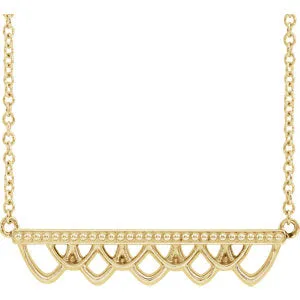 14K Yellow Vintage-Inspired Bar 16" Necklace