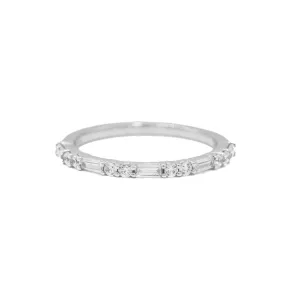 14kw Alternating Baguette & Round Diamond Band