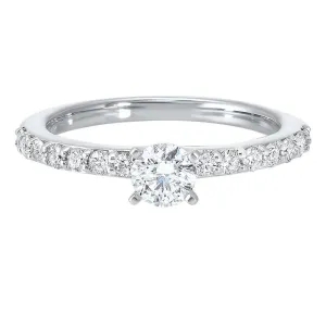 14KW C&C Shared Prong Diamond Ring 3/4CT