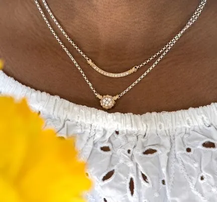 14KY/SS DIAMOND NECKLACE