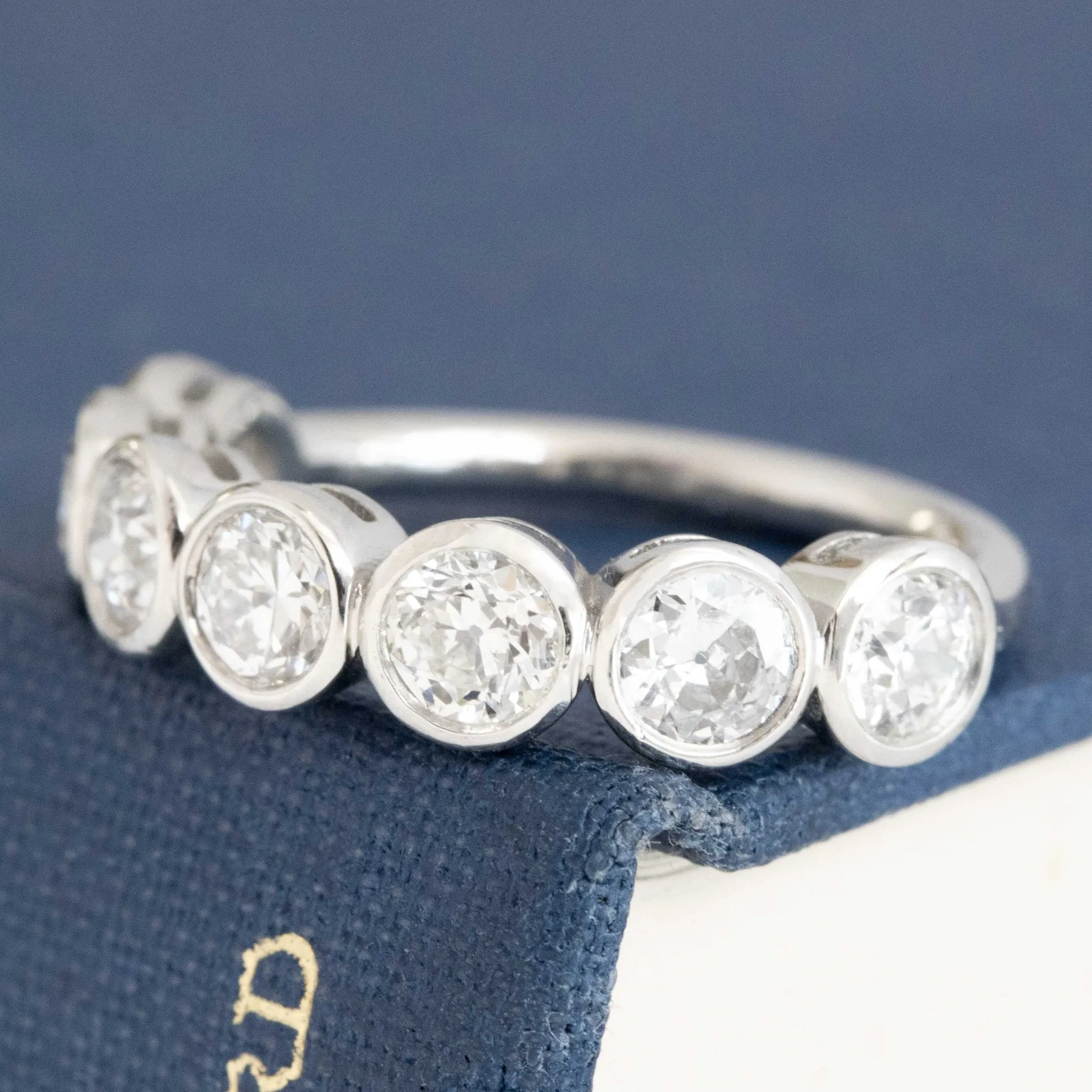 1.53ctw Old European Cut Diamond 7-Stone Bezel Band