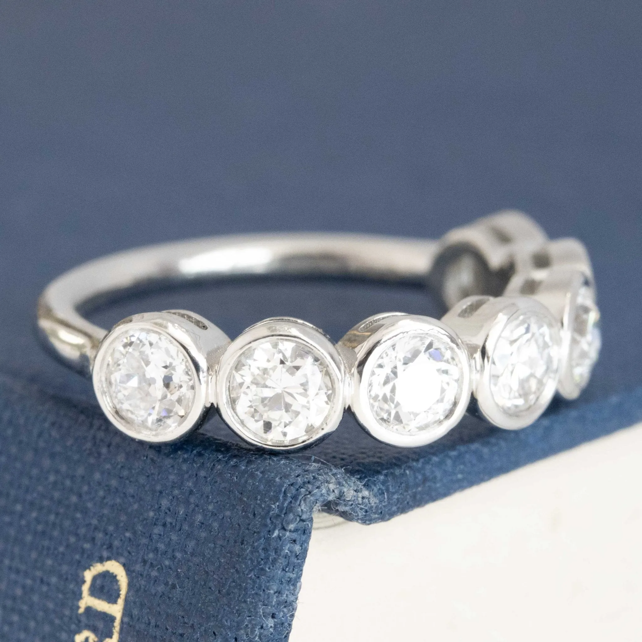 1.53ctw Old European Cut Diamond 7-Stone Bezel Band
