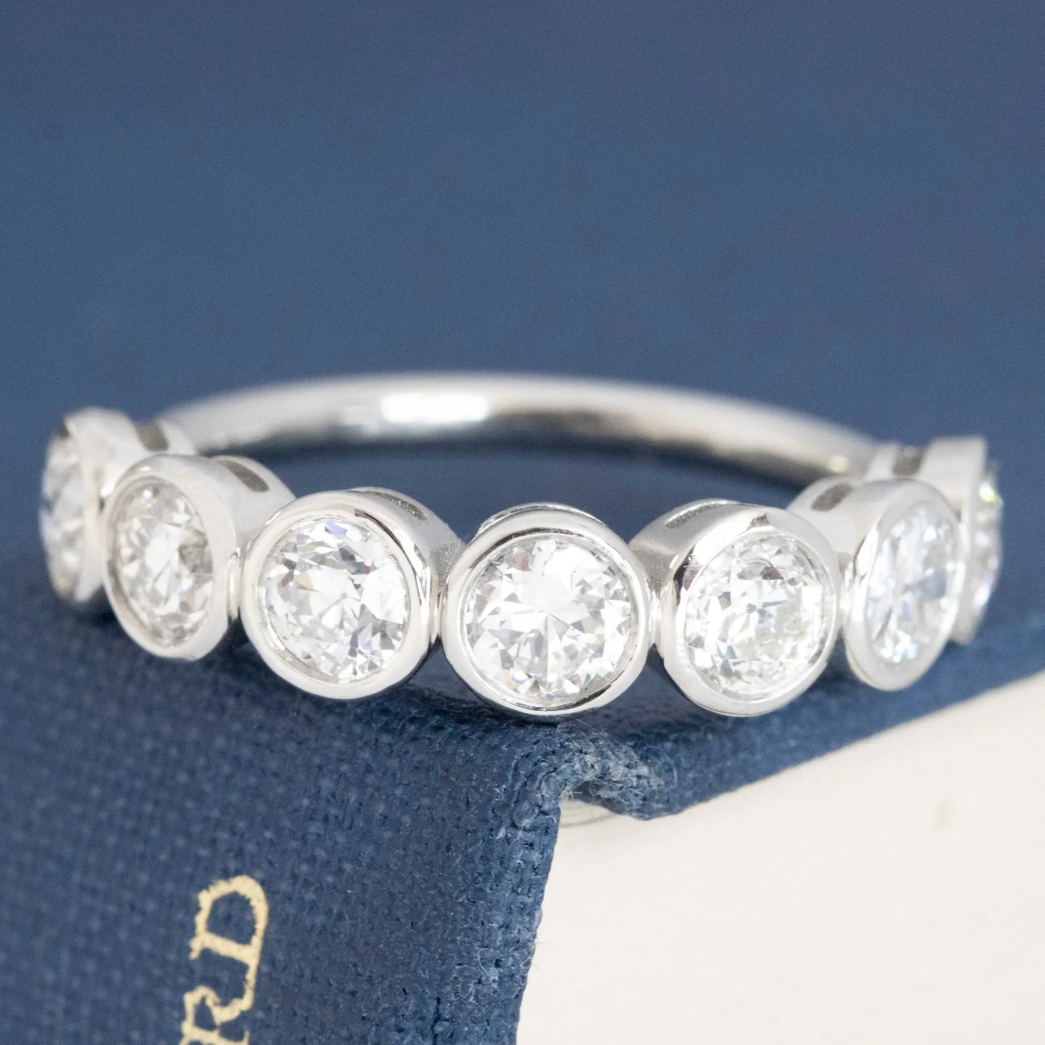 1.53ctw Old European Cut Diamond 7-Stone Bezel Band