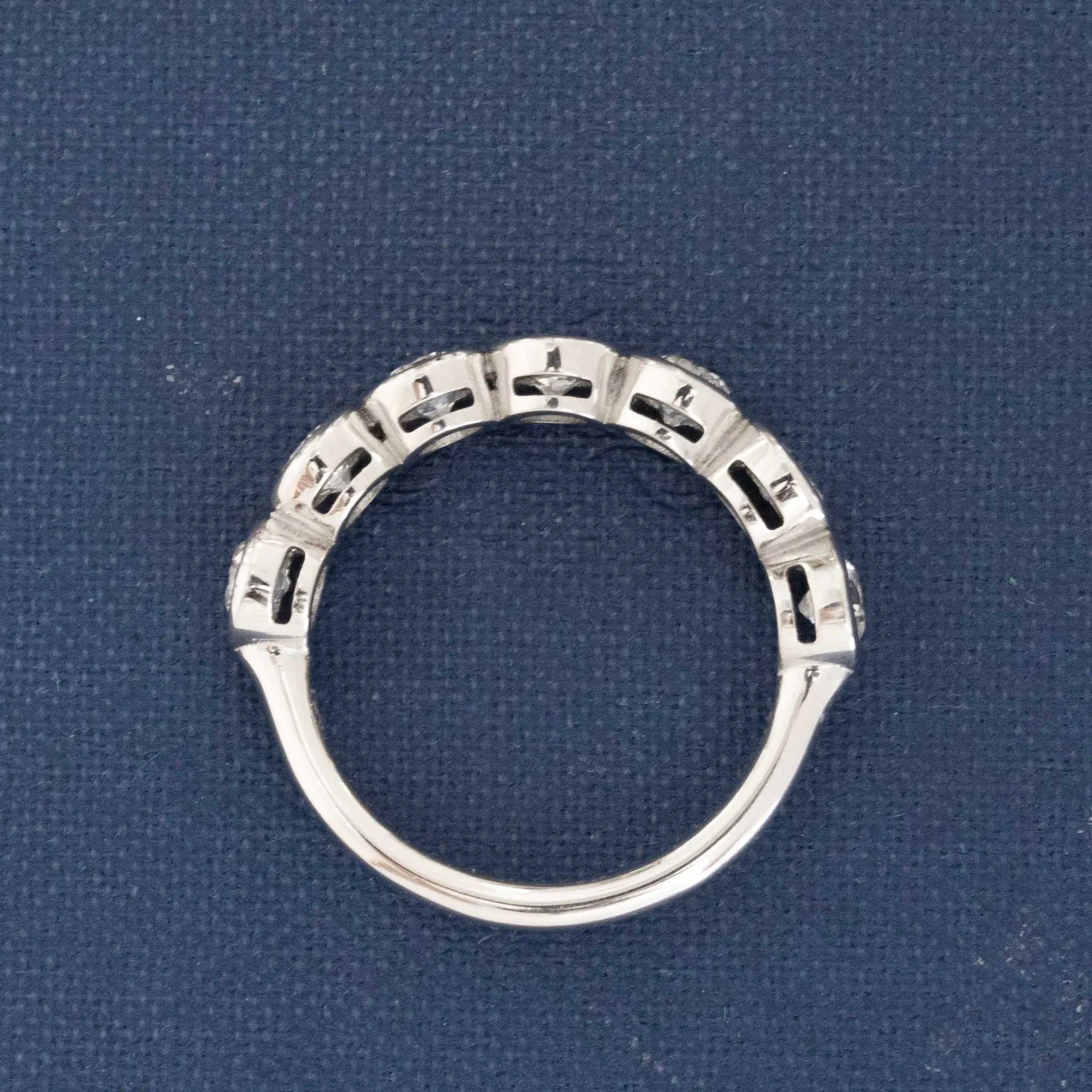 1.53ctw Old European Cut Diamond 7-Stone Bezel Band