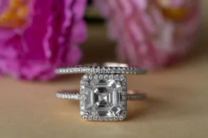 1.5ct Asscher Cut Diamond Engagement Ring