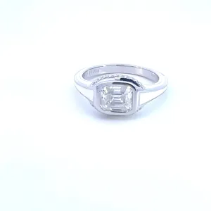 1.5ct White and Black Enamel Ring