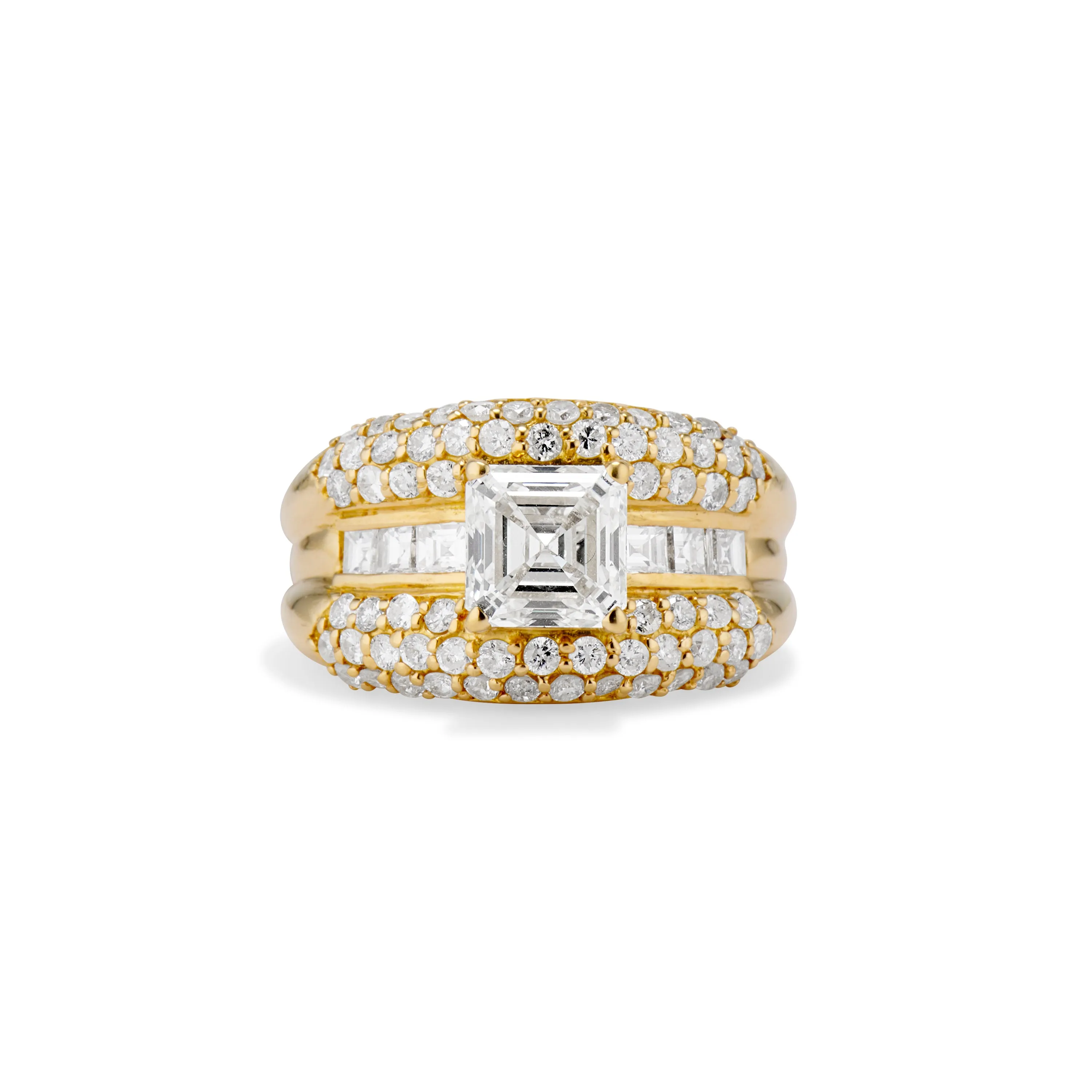 1.70 carat Asscher Cut Retro Band