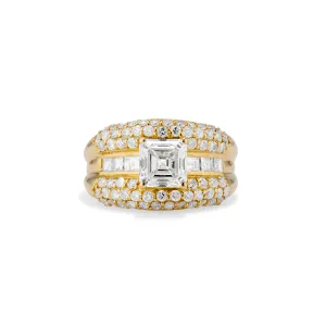 1.70 carat Asscher Cut Retro Band