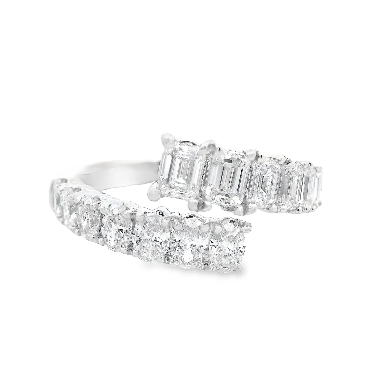 1.72ct 18k White Gold Diamond Bypass Ring