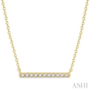 1/8 ctw Bar Round Cut Diamond Petite Necklace in 10K Yellow Gold